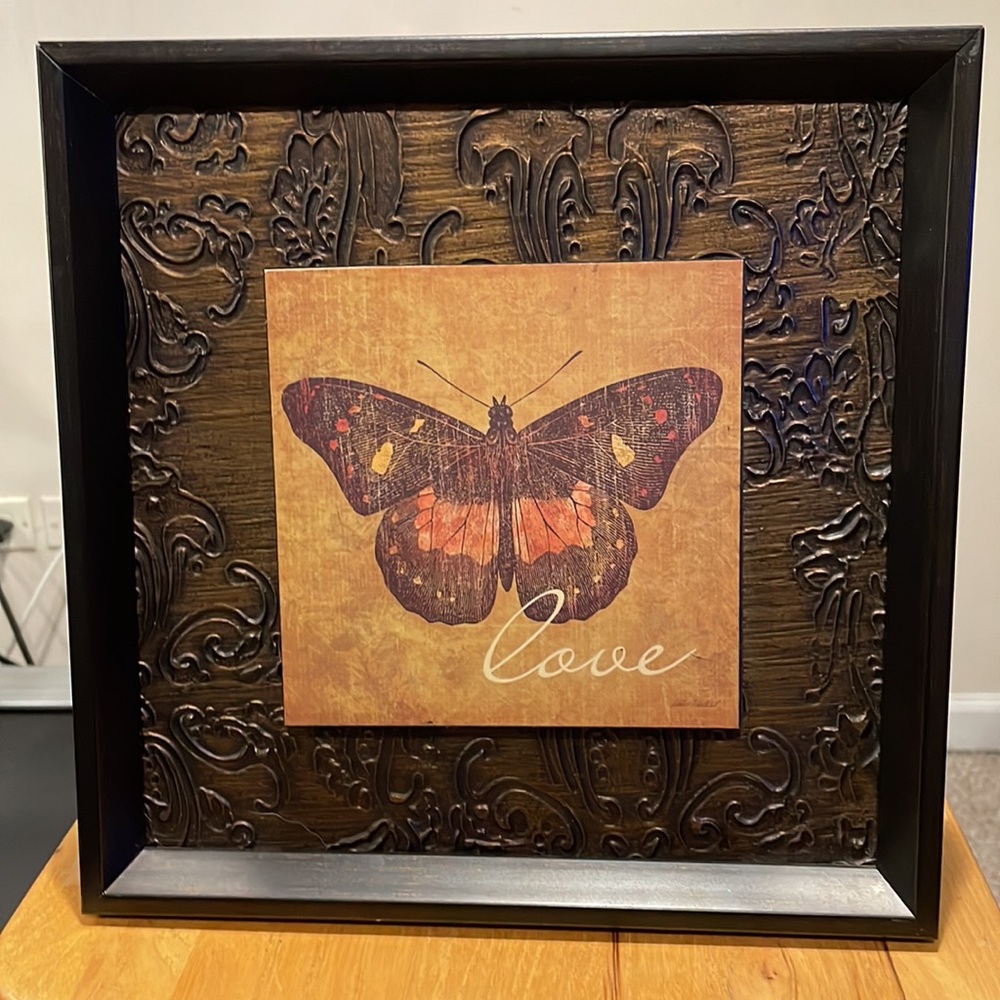 Butterfly LOVE Framed Art 11”x11”